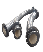 Ceramic patch lined pipe for power plant