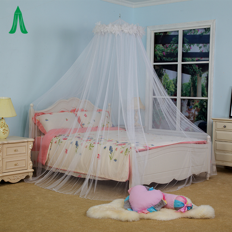 Circular Hanging Bed Canopy White Mosquito Netting