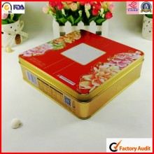 square custom print moon cake box tin