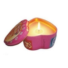 Hearted shape candle tin box