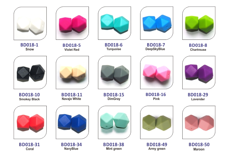 hexagon silicone beads