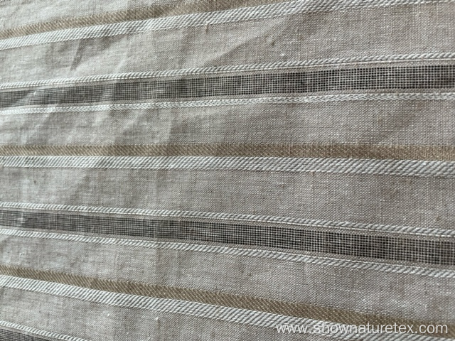 cotton linen polyester yarn dyed fabric with lurex