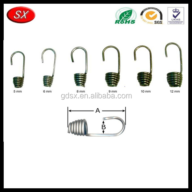 China supplier trade assurance supplier custom OEM strong elastic bungee cord hook, carbon steel bungee hooks