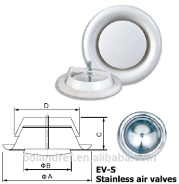 Metal Air Valves ,Stainless air valves, EV Exhaust Air Valves