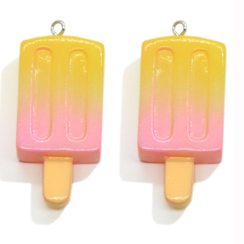 Gradient Color Ice-lolly Resin Cabochon Flatback Popsicle Pendant Charms with Hook Drop Earring Accessory