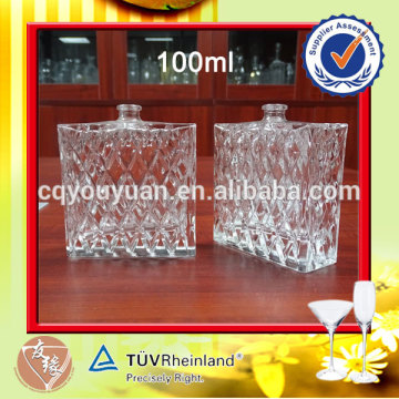 Crystal clear designed triangle shape perfume bottle 100ml