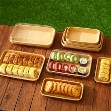 Kraft Paper Takeaway Trays Eco-Friendly Food Packaging