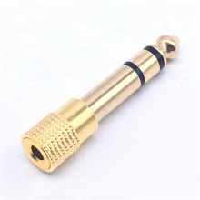 Gold Plated Headphone Microphone Adapter: 6.35mm to 3.5mm Stereo Audio Jack