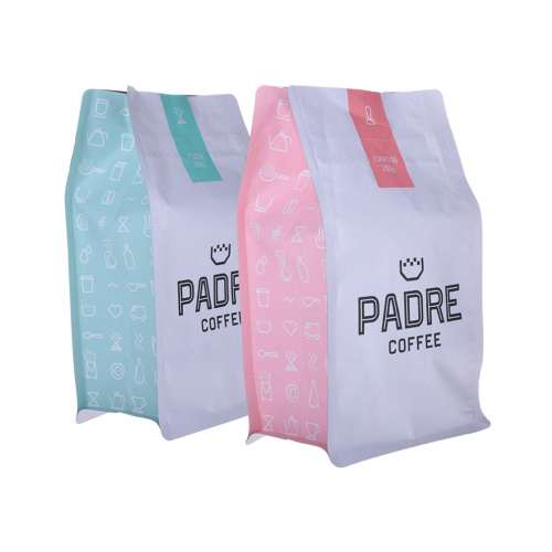 Custom Printed Plastic Coffee Bag Flat Bottom