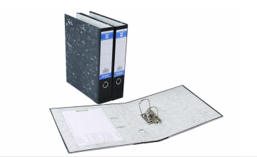 Black leather put folder