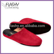 Top quality men's red suede house slipper leather