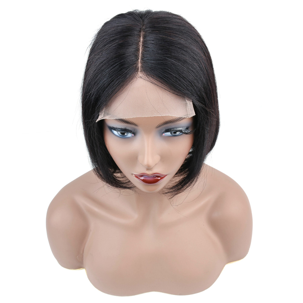 4*4 Lace Closure Bob Wig 10A Nature Color Straight Bob Wigs 10-12 Inch Brazilian Hair Wholesale In Stock,100% Human Hair