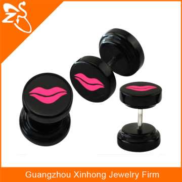 Acrylic fashion men's earrings,surgical steel earrings,lip piercing tragus