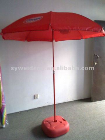 red color adversiting beach umbrella