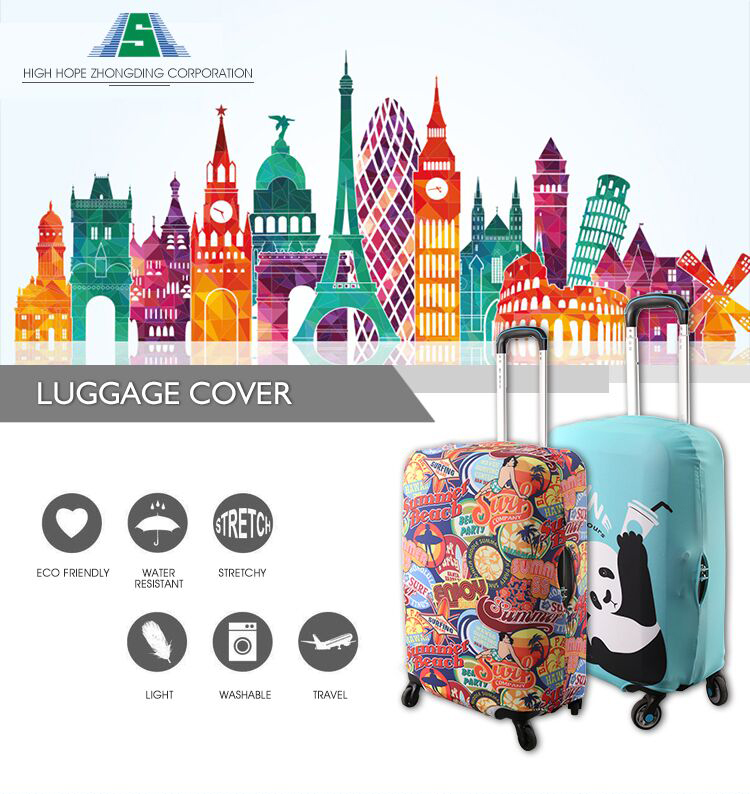 Durable colorful custom cover suitcase spandex bag