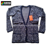Fashion Computer Knitting Cardigan, Fashion Big V Neck Warm Winter Cardigan