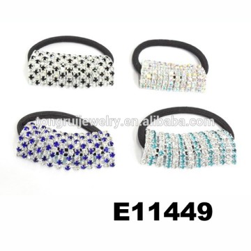 fashion shining colored rhinestone hair tie elastic