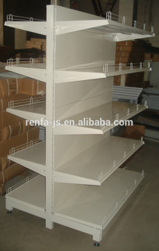 Double side supermarket shelf