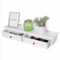 Wood Floating Wall Shelf With Drawers Storage Cabinet