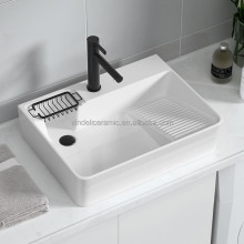 Factory Direct Rectangular Countertop Laundry Basin with Washboard