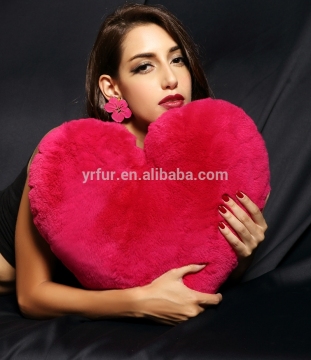 YR086 New Fashion Wedding Love Pillows/Rex Rabbit Both Side Fur Cushions