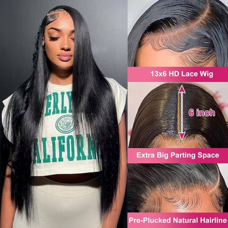 13×6 HD Lace Straight Wig 30inch 200% Density