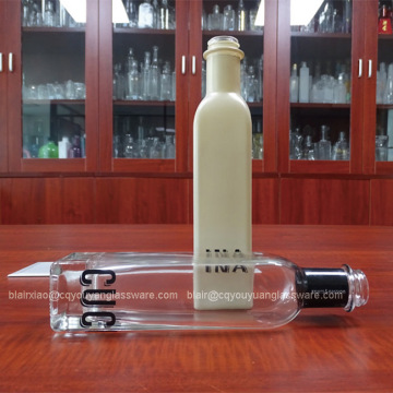 Flint Glass Square Empty Glass Bottles 250ML Olive Oil Empty Bottles for Oils