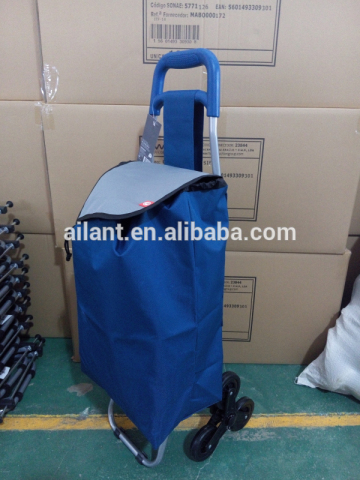 shopping bag trolley with six climb stair wheels