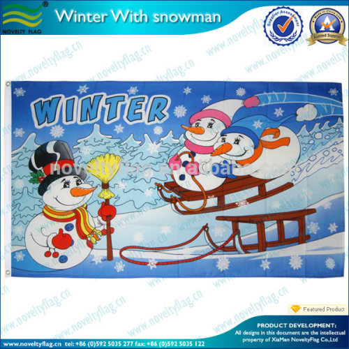 Custom winter snow Christmas flag