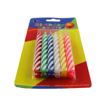 12 Pieces Colorful Cake Spiral Candles Without Holders