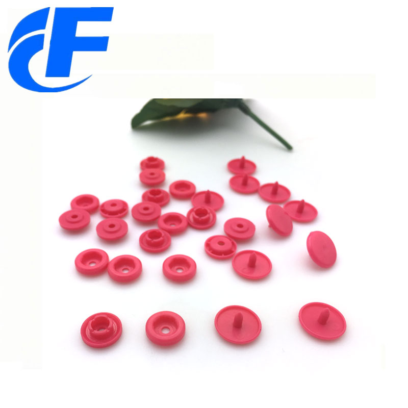 Colourful four parts prong plastic snap button