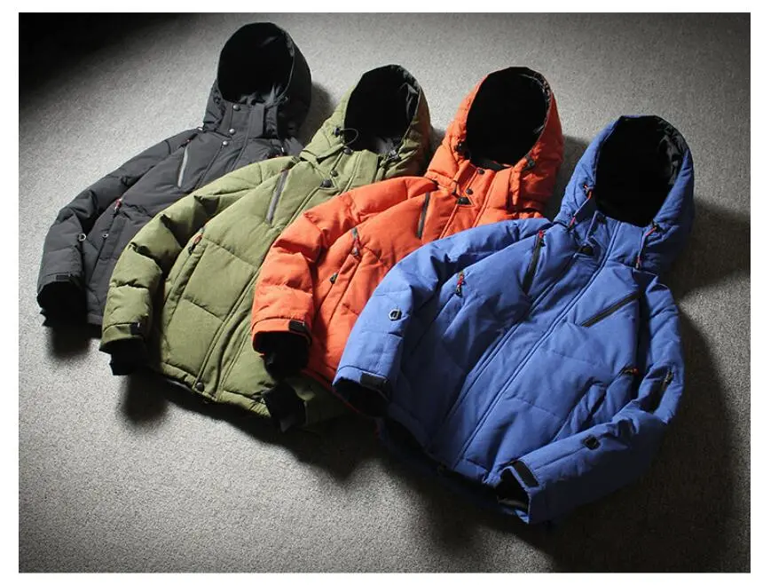 Warm Winter Coat Winproof Outdoor Down Jacket Men Duck Detachable Hat Padding Down Jacket for Men