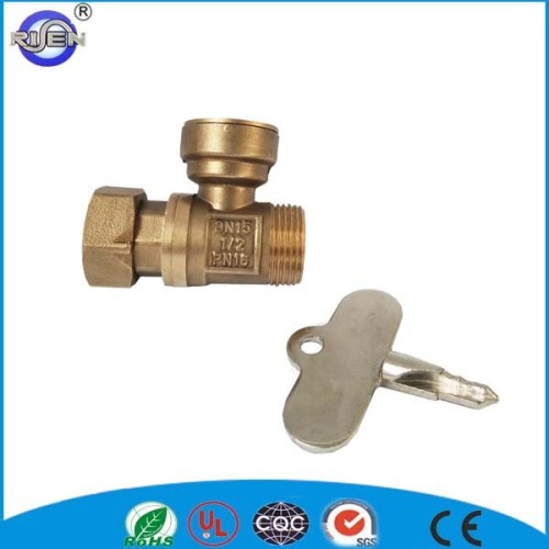 low price high quality forged brass magnetic lockable ball valve with key brass ball valve with lock