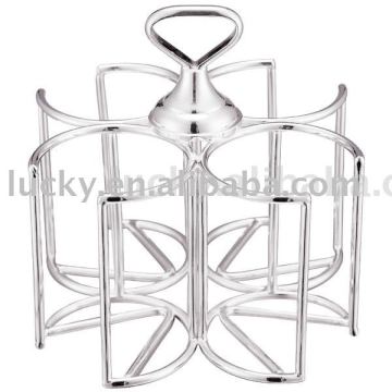 Silver Plated 4-head cruet rack stand