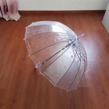 Long Handle Umbrella In Transparent POE Fabric