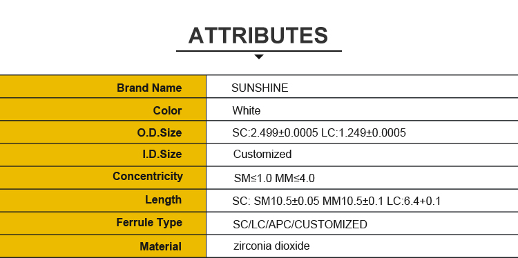 hot selling hig precision lc sc fiber optic ceramic zirconia ferrule