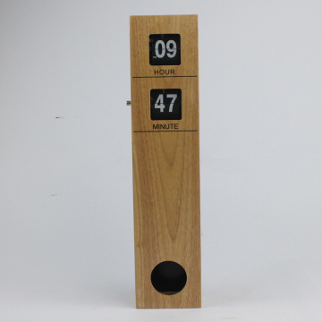 Reloj de péndulo rectangular con tapa de madera