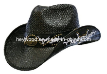Black Raffia Cowboy Hat