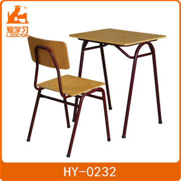 Steel tube + wood Classroom Desk and Chair