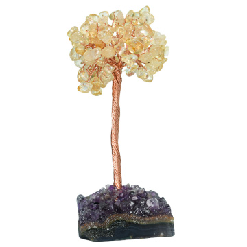 Raw Citrine Raw Stone Copper Tree Amethyst Cluster Base Ornament
