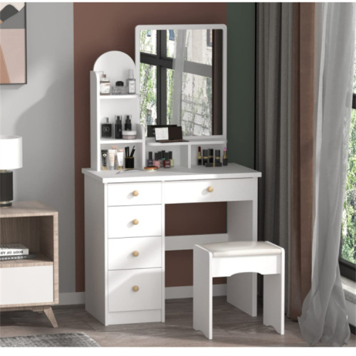 Vanity Set Dresser Desk with 5 Drawers Shelves