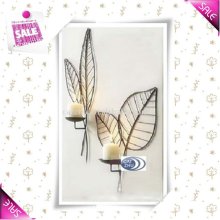 Ceramic wall metal candle holder with tree shape