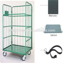 Stable Mobile Metal Wire Roll Container/Rolling Cage Cart