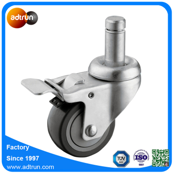 Grip Ring Stem Casters 3" Ball Bearing PU Wheels