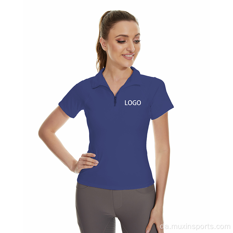 Navy Blue Women Base Layer Riding Tops