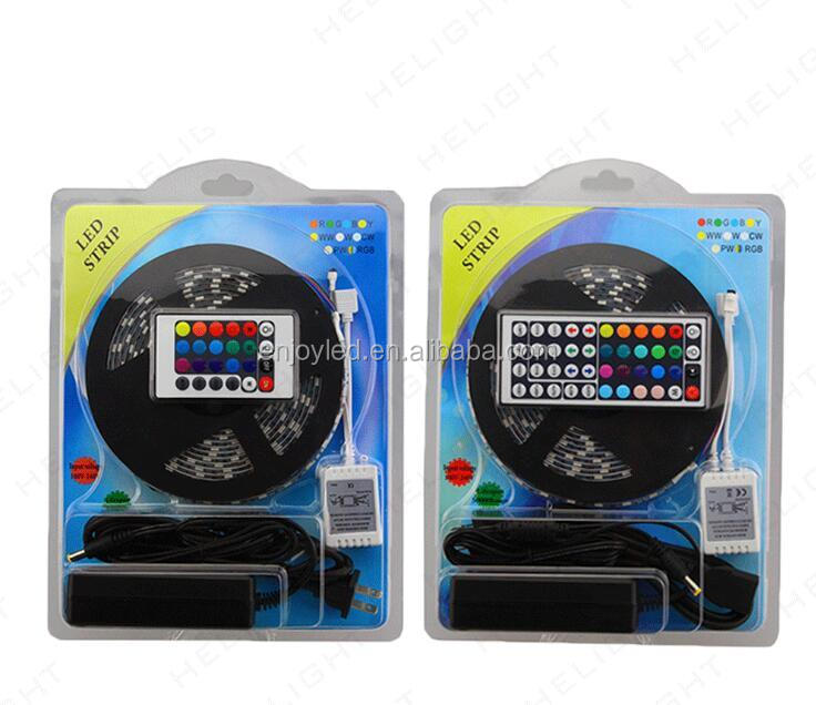 Factory wholesale LED waterproof light strip set colorful/5050/2835/24 key 44 key controller blister set