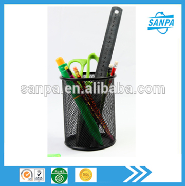 High Quality Fancy Round Office Metal Mesh Pen Holder/Pen Cup