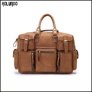 Designed leather man travel duffle bag