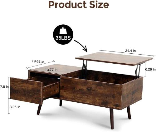 Adjustable Wood Coffee Table Multi-Function Coffee Tables