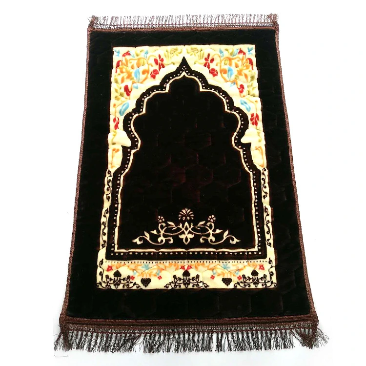 Modern High Quality Polyester 80X120cm Portable Soft Travel Folding Prayer Mat Thick